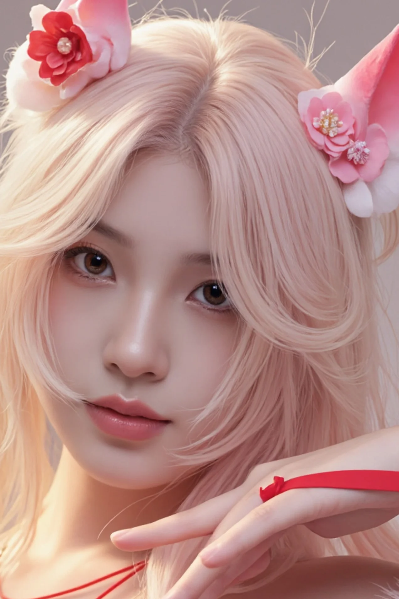 厚涂发丝 修图前