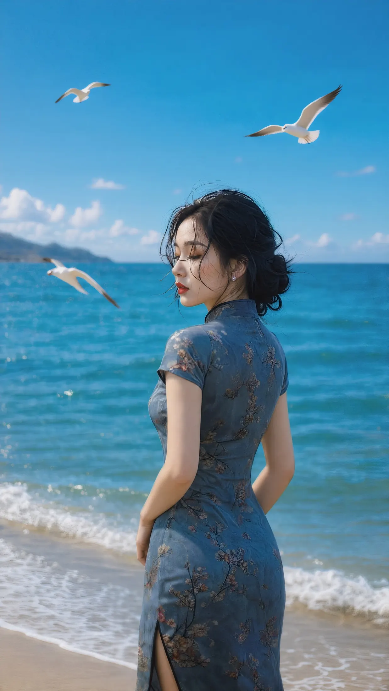 碧波海鸥 修图后