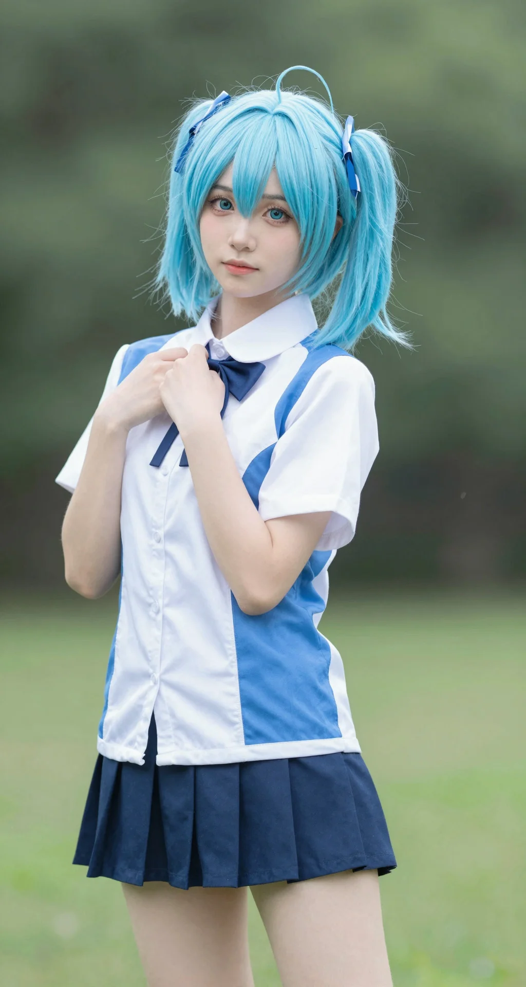 手绘感长发 修图前