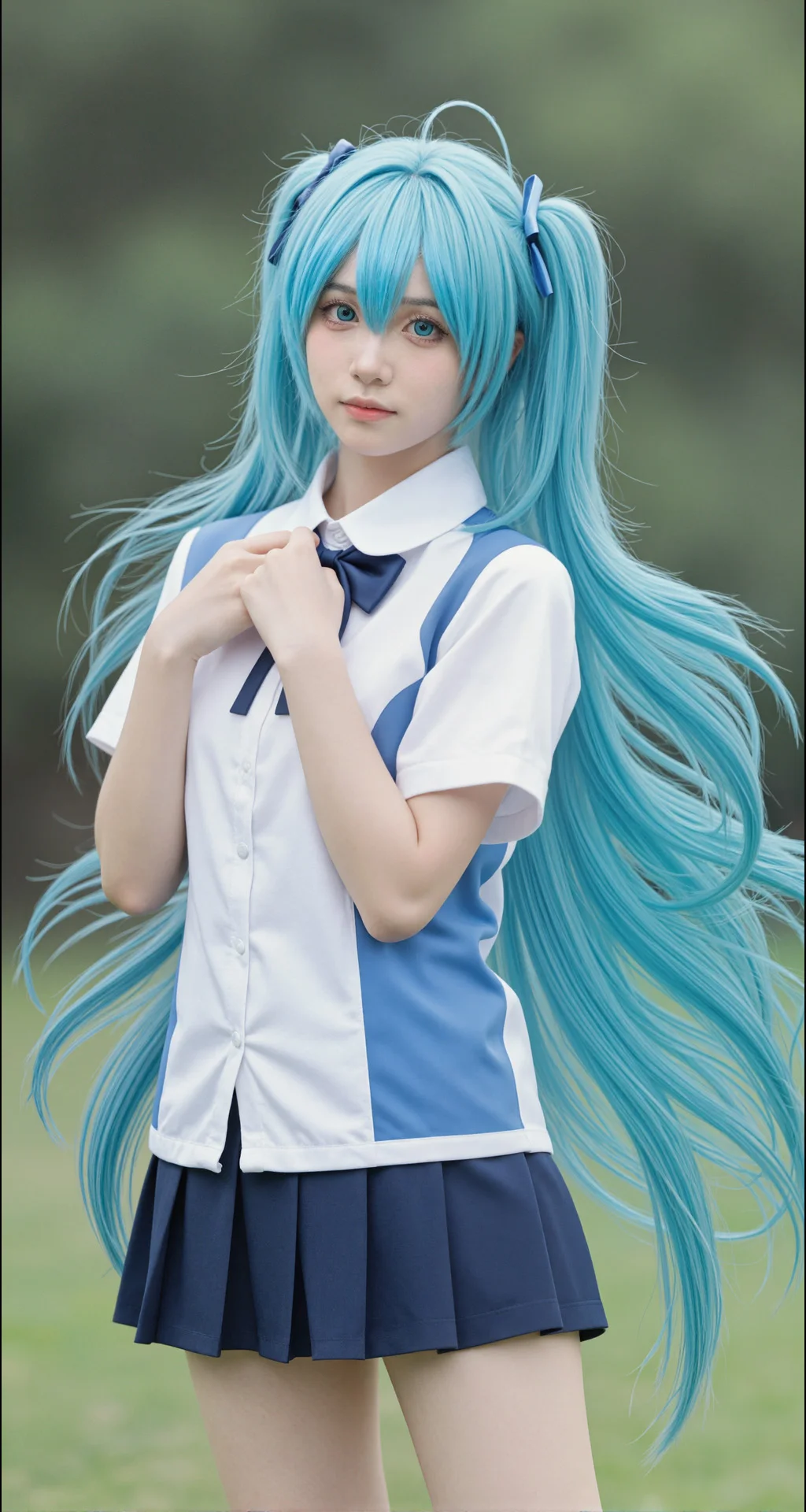 手绘感长发 修图后